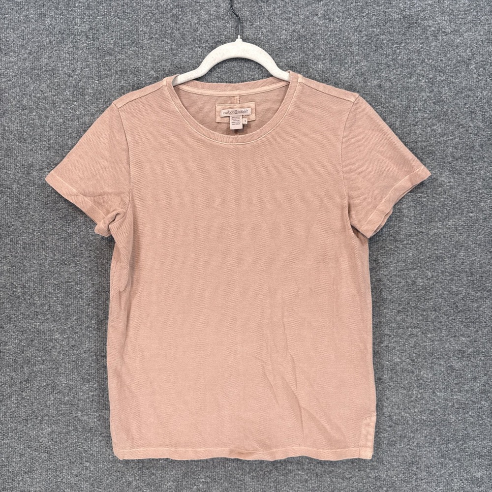 Carbon 2 Cobalt Tshirt Mens Small Maueve Textured Cotton Short Sleeve Casual Tee